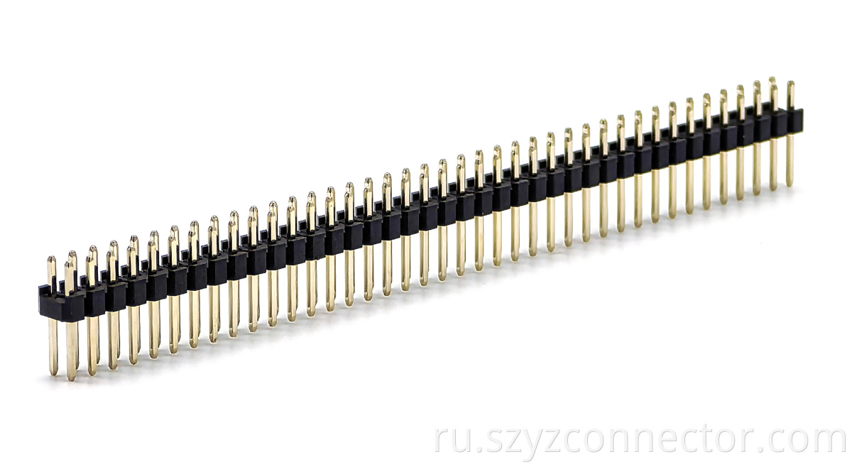 2.54mm Pitch Colored Pin Header Connector Dual Row Straight SQ0.64mm H:2.5mm 2*40P